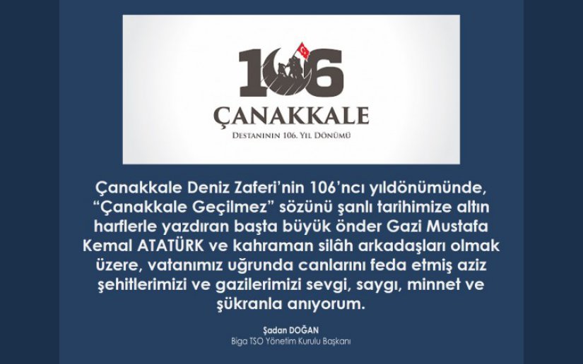 18 MART ŞEHİTLERİ ANMA GÜNÜ VE ÇANAKKALE DENİZ ZAFERİ’NİN 106’ncı YILDÖNÜMÜ