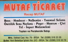 MUTAF HIRDAVAT TİCARET LİMİTED ŞİRKETİ